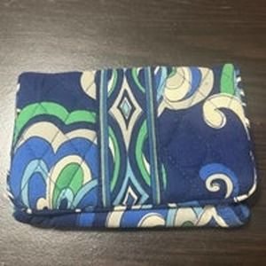 Vera Bradley One For The Money Wallet in Retired Mediterranean Blue Paisley Prin
